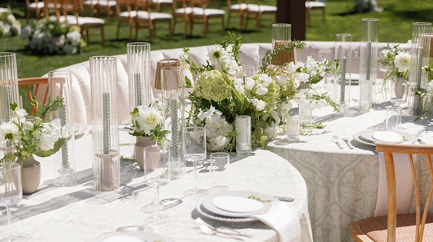 a table set for a wedding