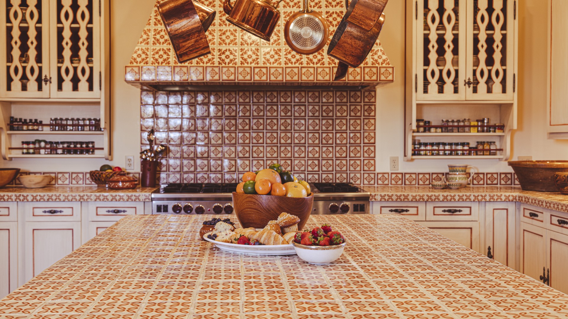 a bowl of fruit on a table