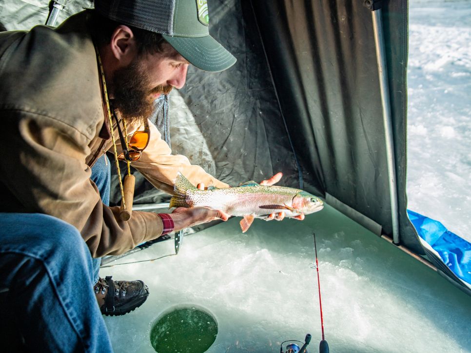 a man holding a fish