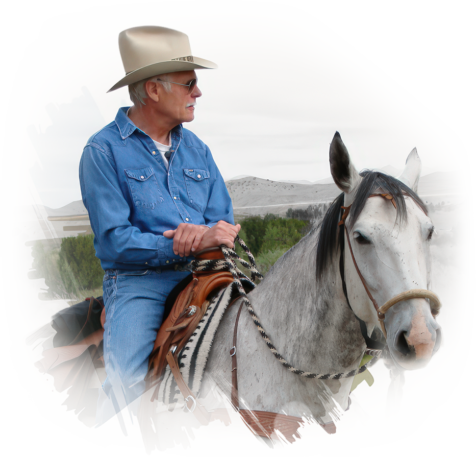 a man in a cowboy hat riding a horse
