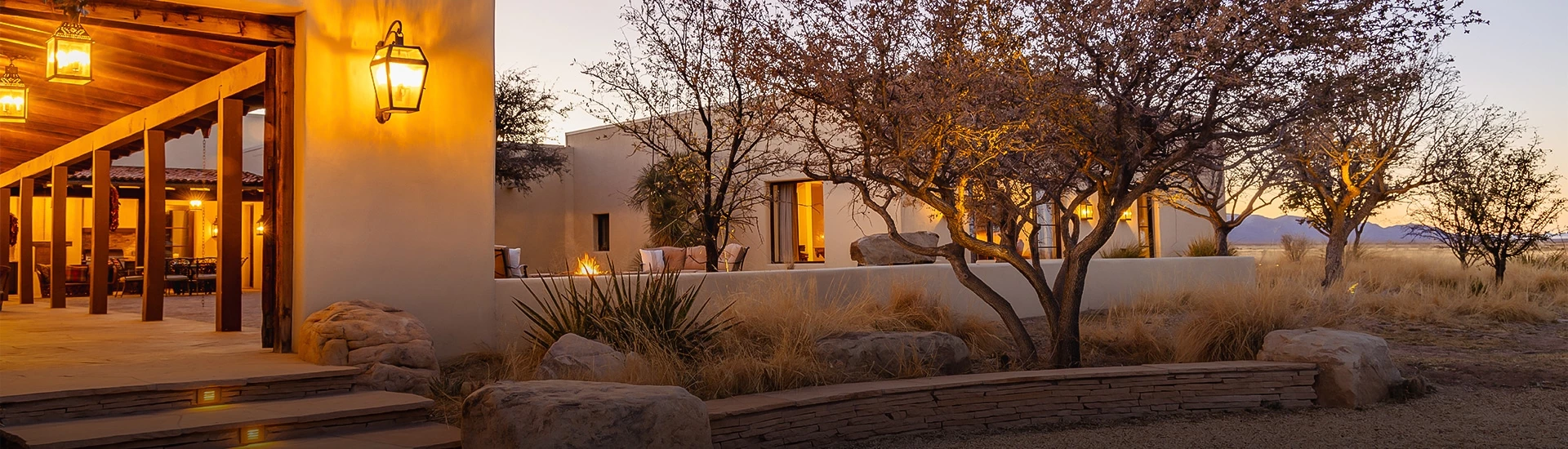 a house with a fire pit