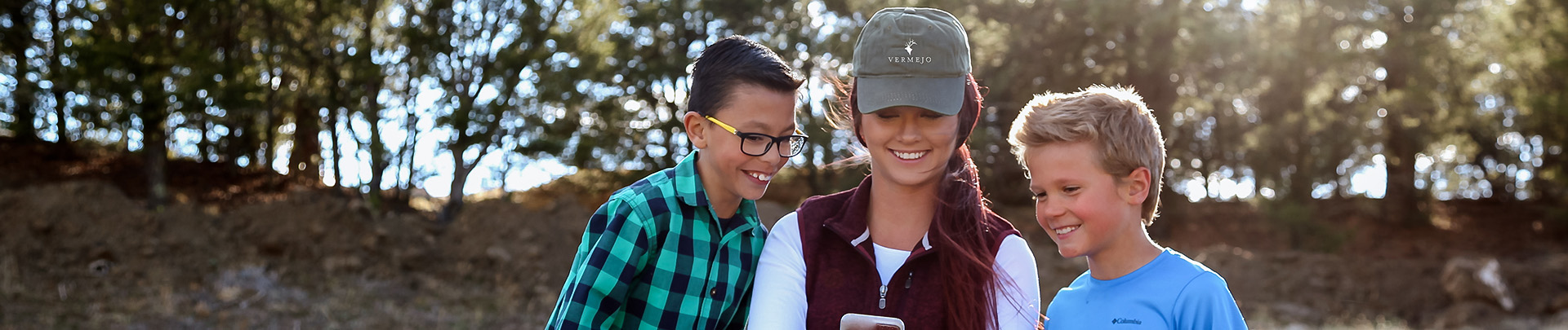 a woman and boy smiling