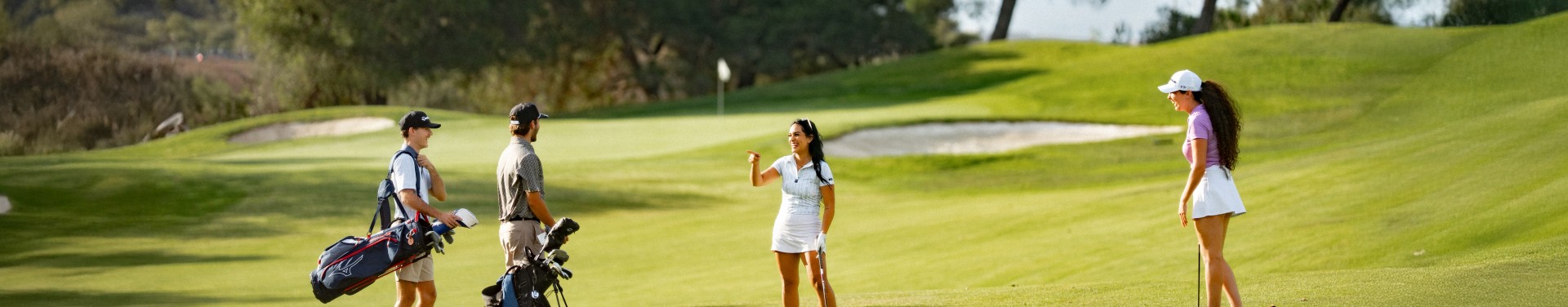 a woman on a golf course