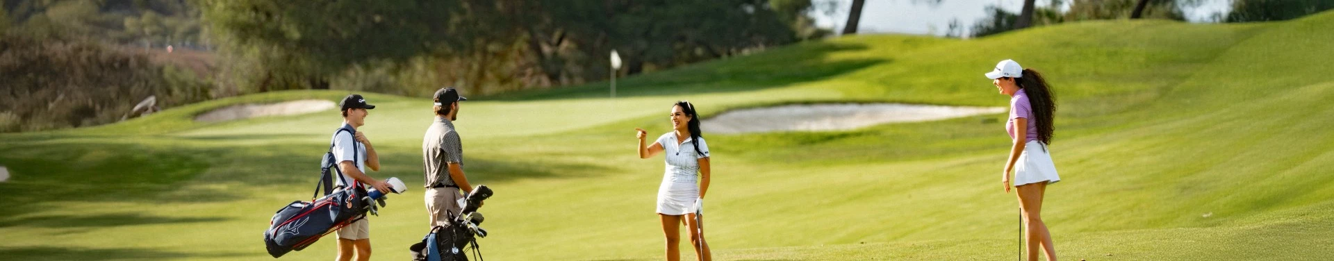 a woman on a golf course