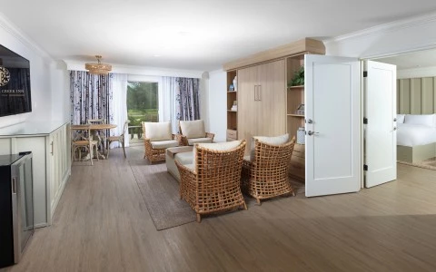 a room with furniture and a table