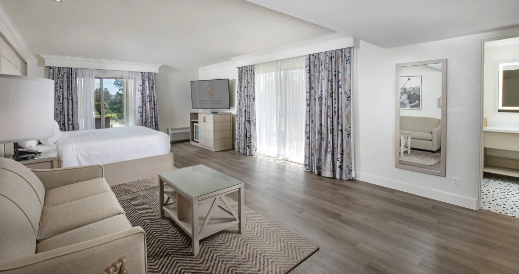 a room with a bed and a couch