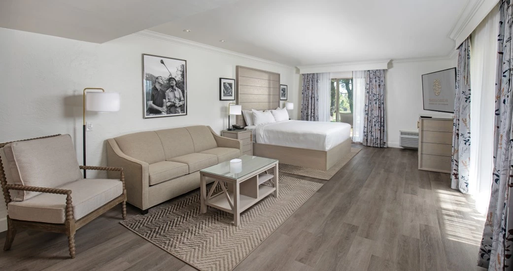 a room with a bed and a couch