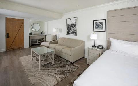 a room with a bed and a couch