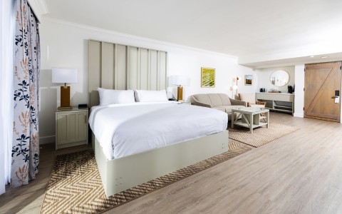 a room with a bed and a couch