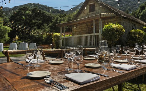 a table set for a dinner party