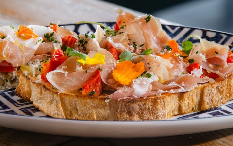 a plate of food on a table