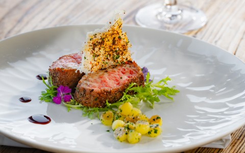 a plate of food on a table