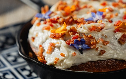 a close up of food