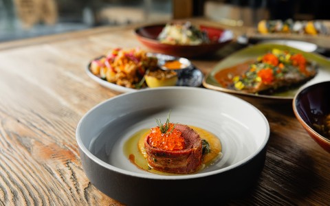 a plate of food on a table
