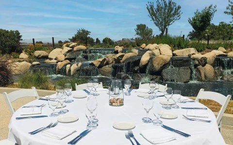 a table set for a dinner