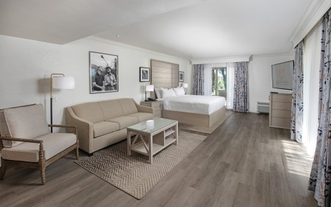 a room with a bed and a couch