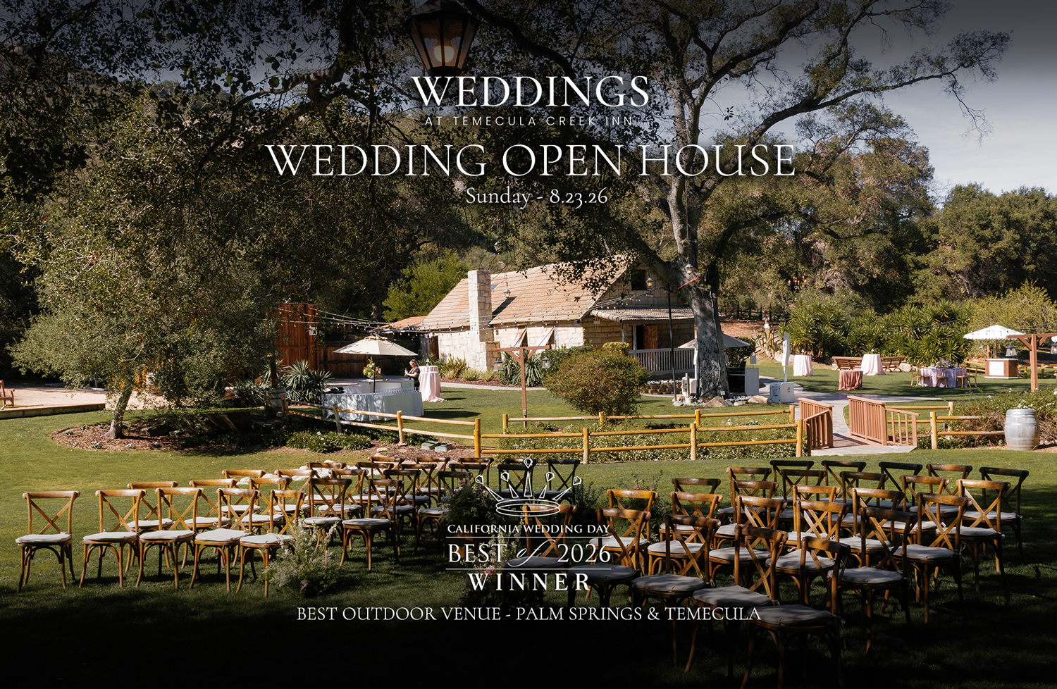 a wedding open house with chairs and tables
