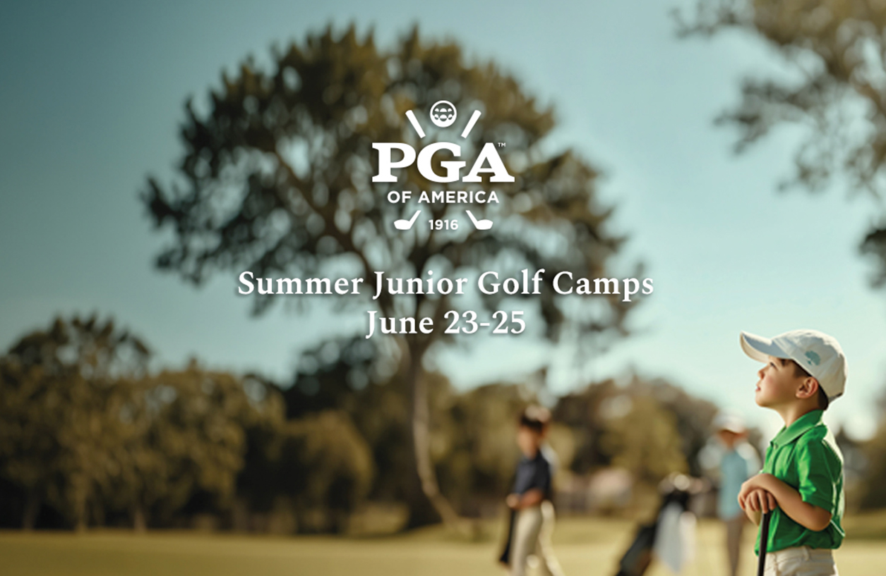 a group of people on a golf course