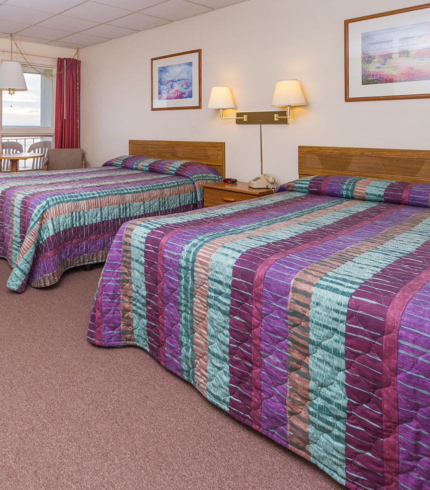 a room with two beds