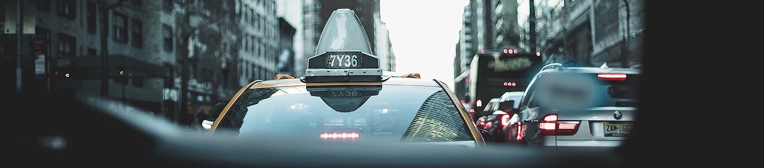 view from taxi cab