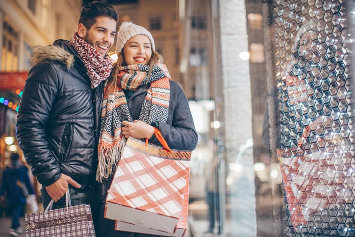 couple looking for christmas gifts