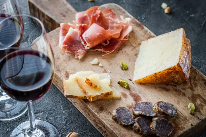 wine and cheese board