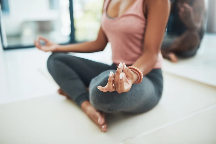 woman doing yoga