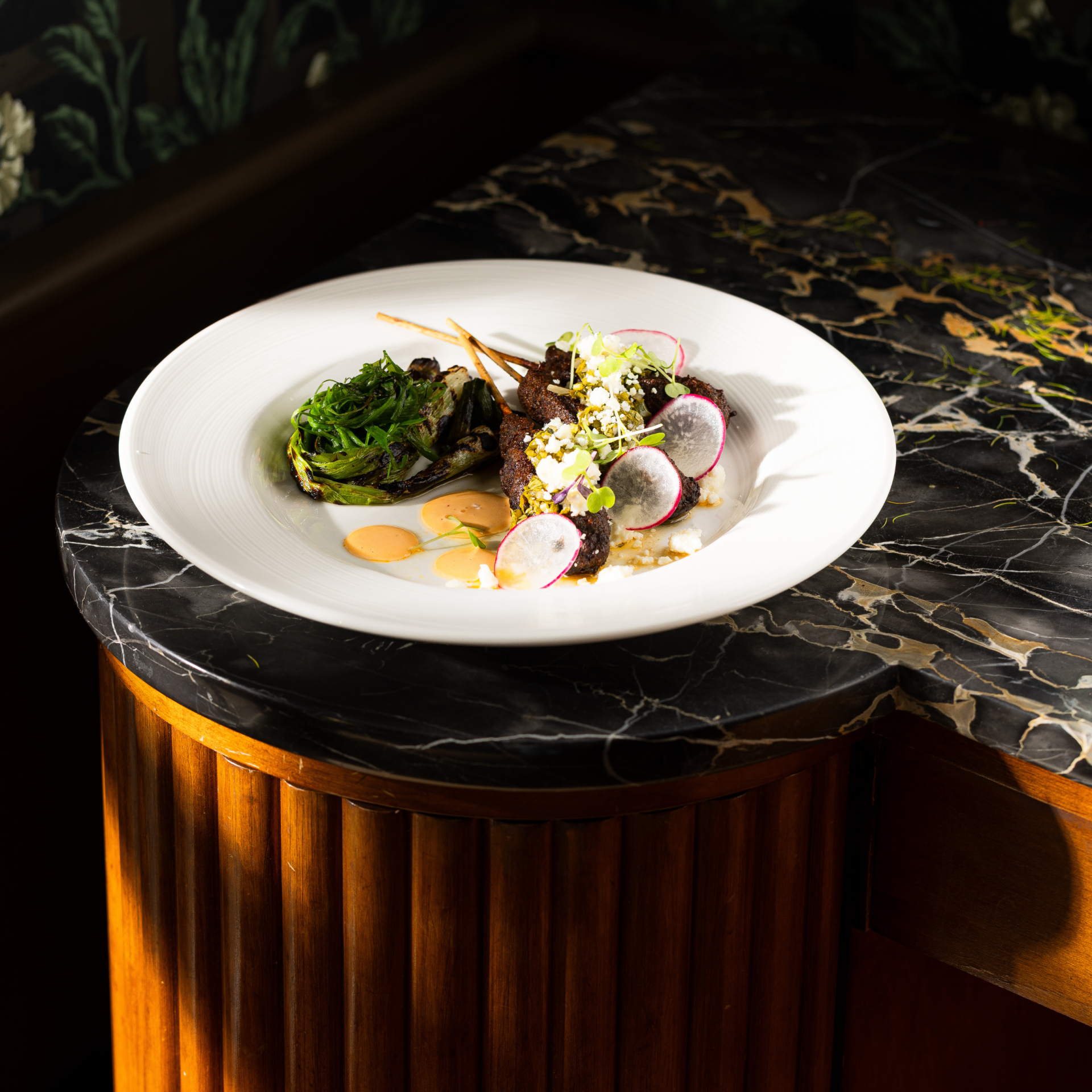 a plate of food on a counter