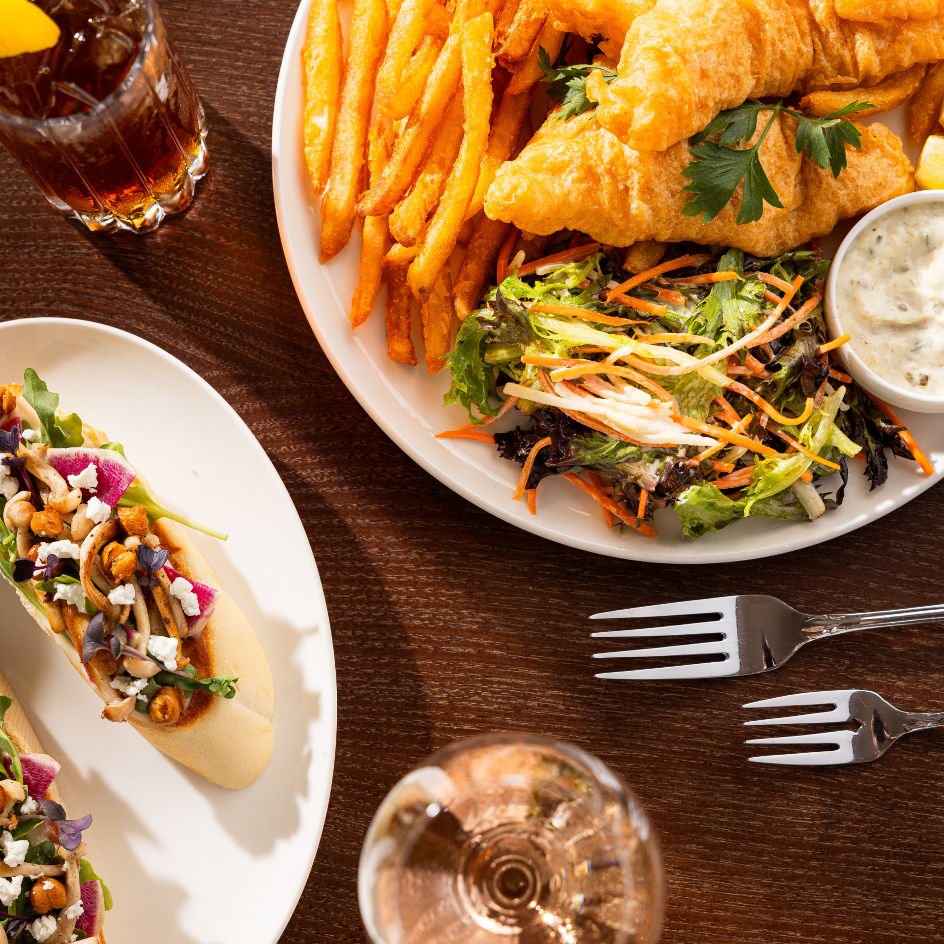a plate of food on a table