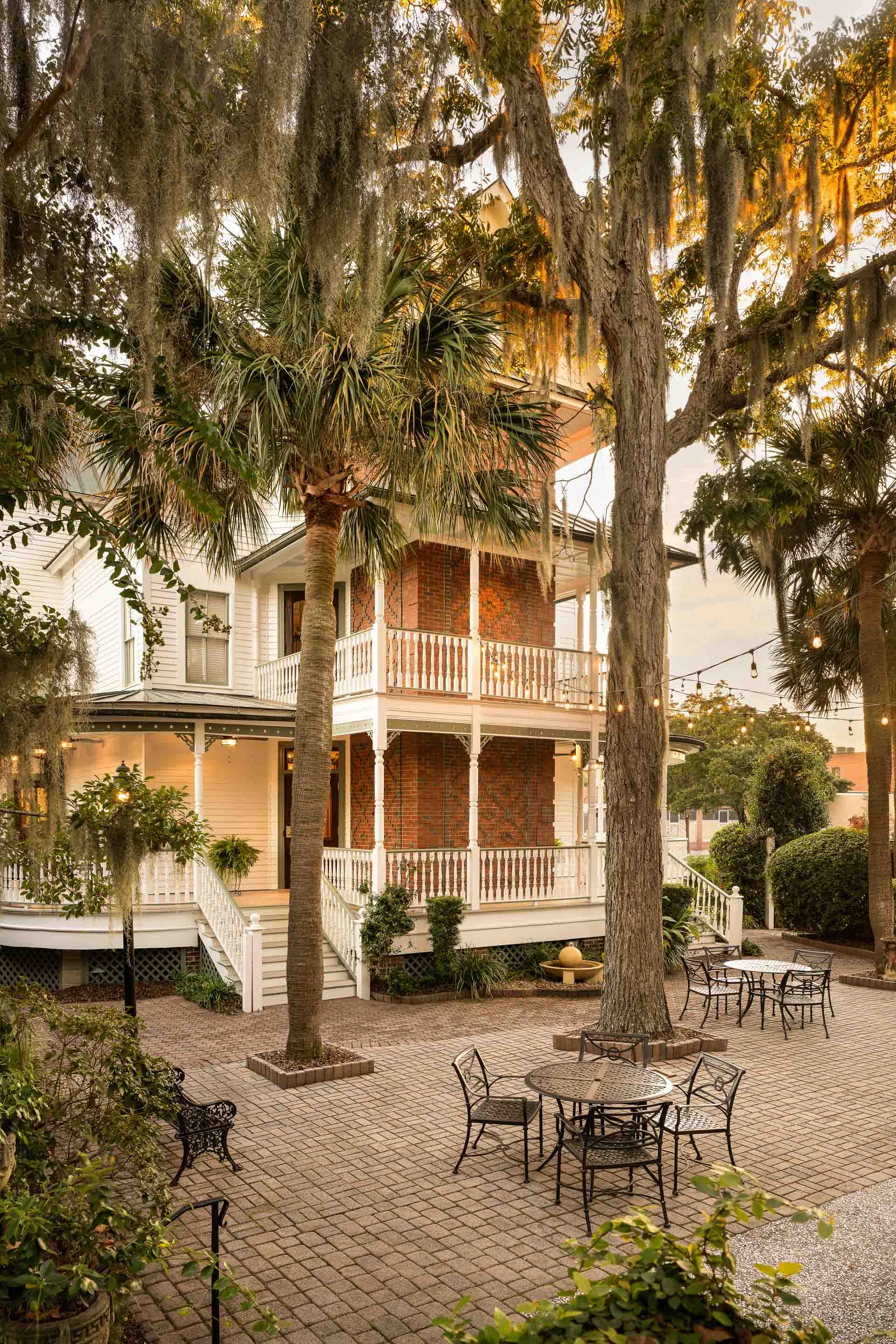a house with trees around it