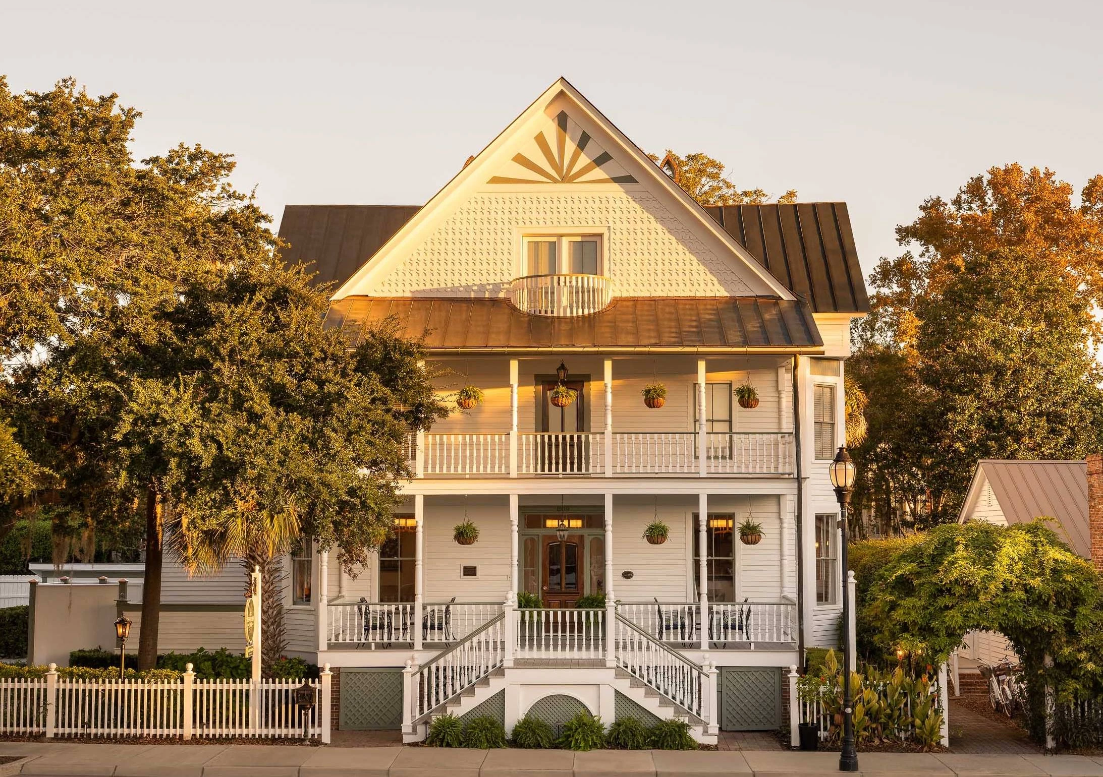 a house with trees around it
