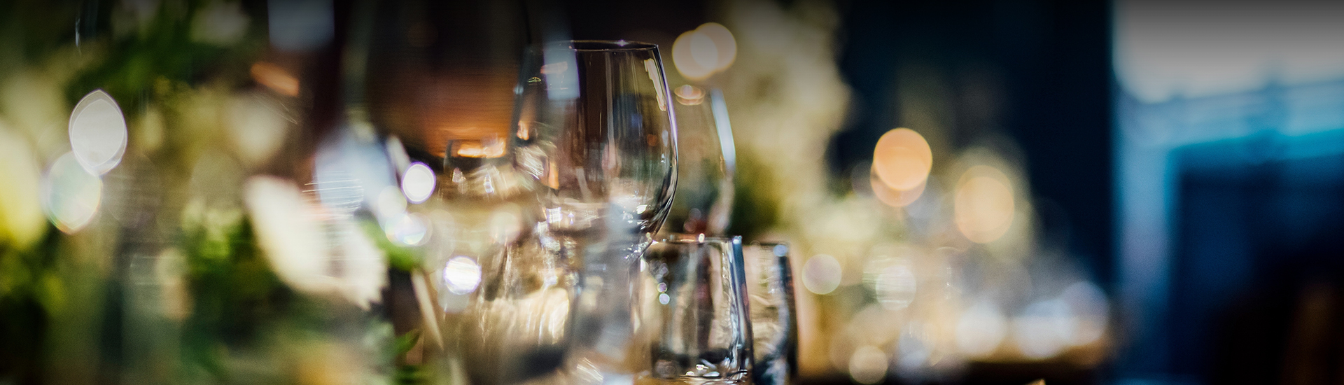 a group of empty wine glasses
