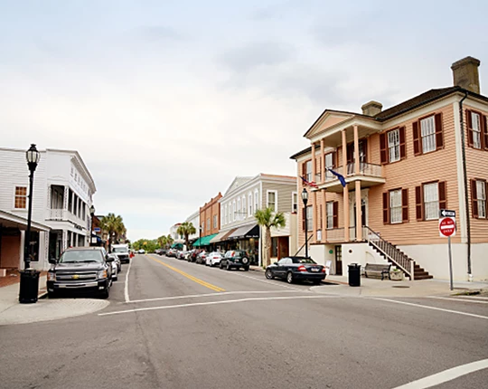 a street with cars parked on it