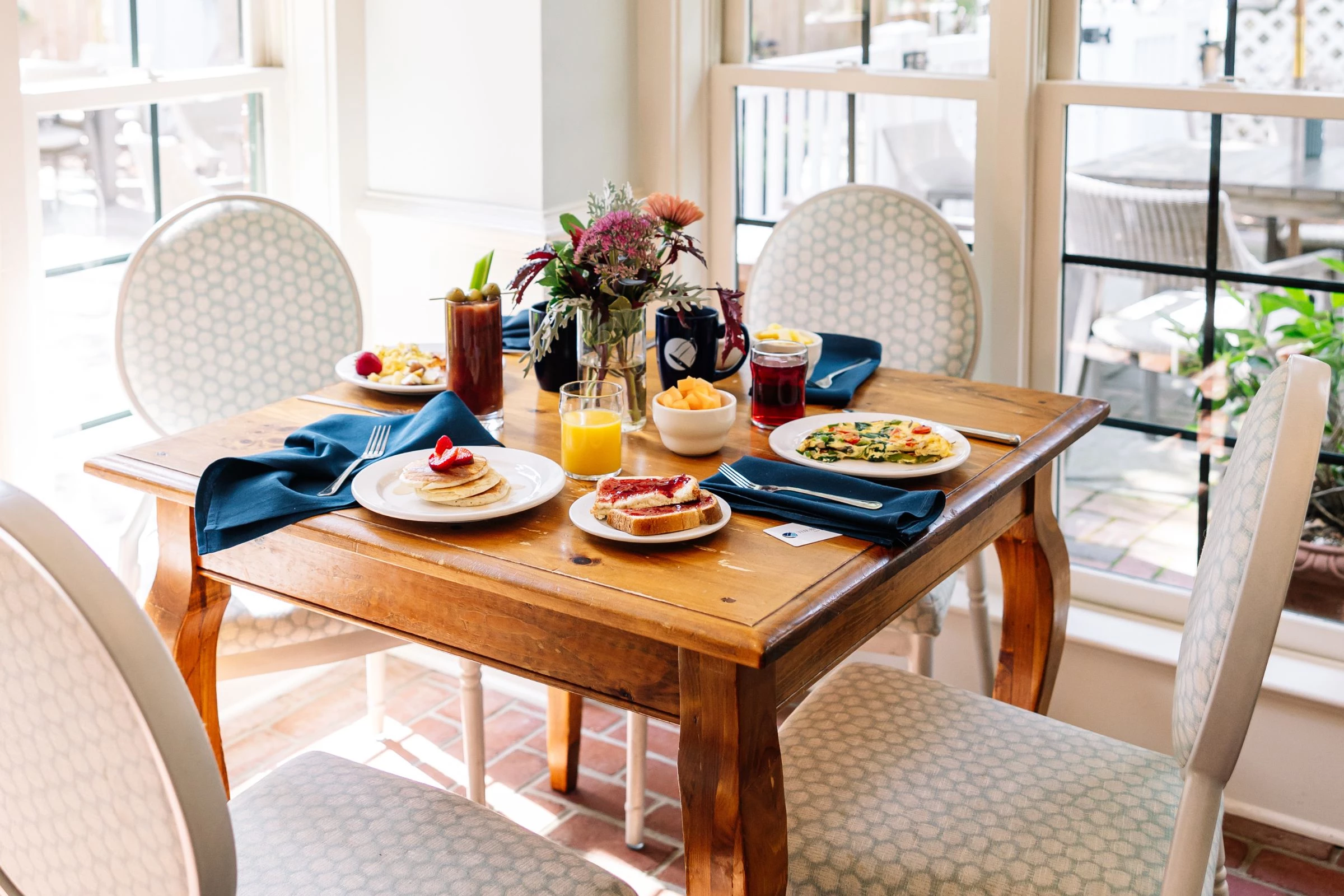 a table with food on it