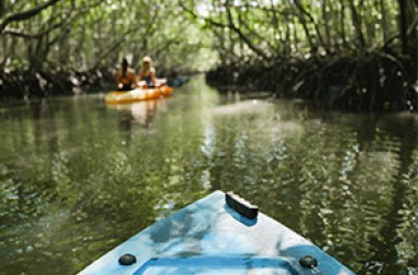 a kayak in a river