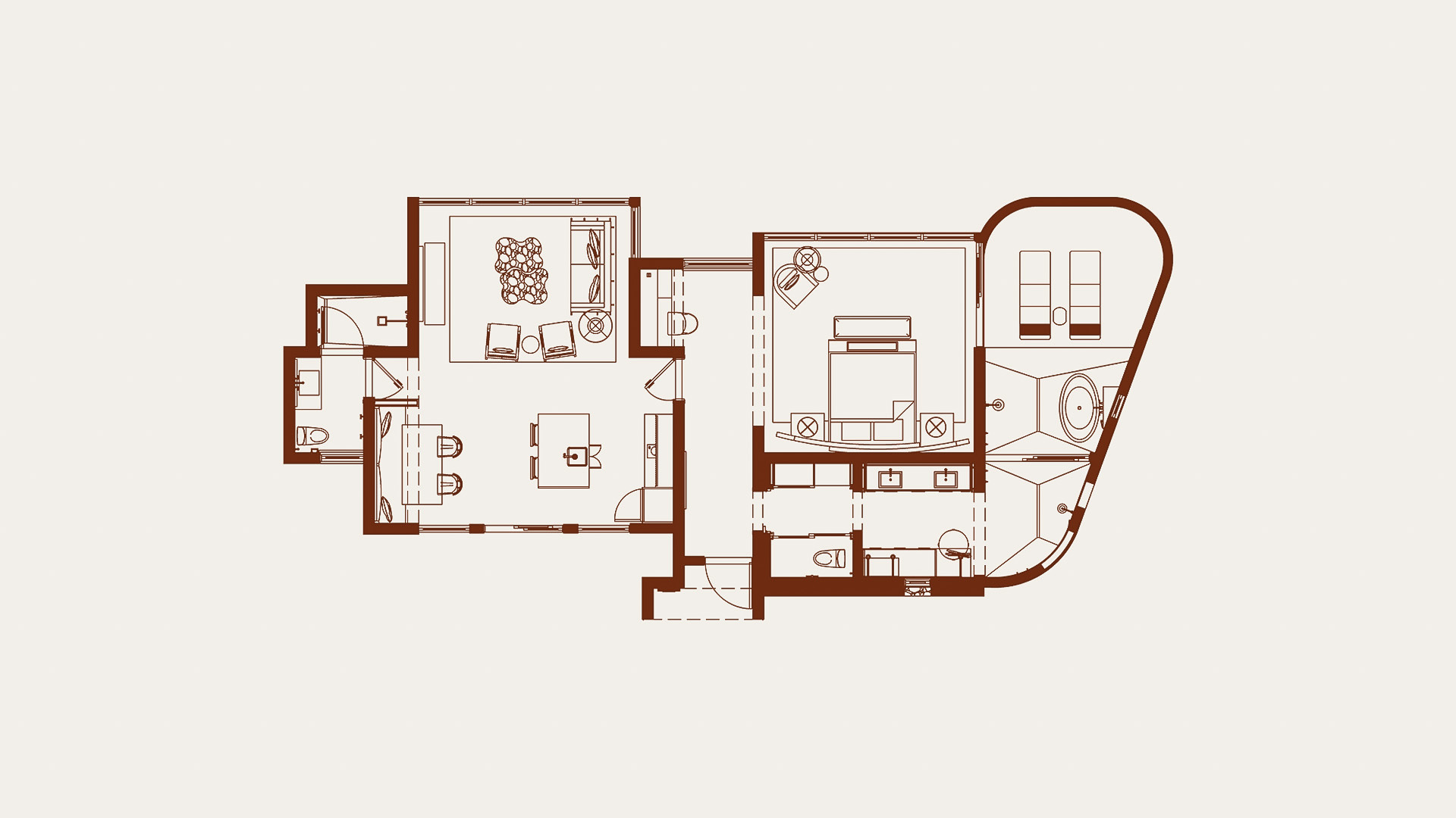 floorpan image of ONE-BEDROOM <br>VILLA SUITE