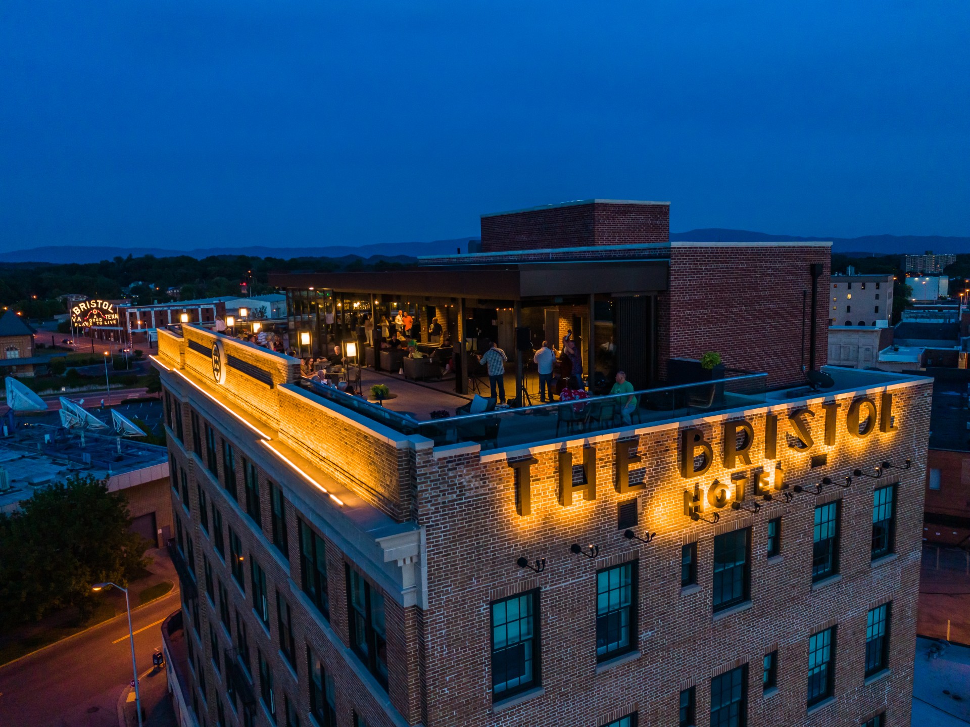 a building with a large sign on it