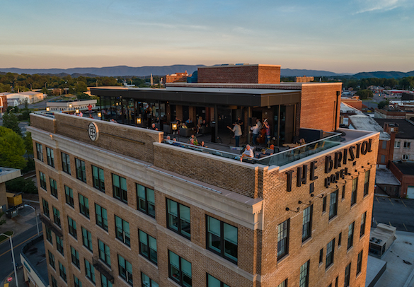 exterior view of bristol hotel and rooftop