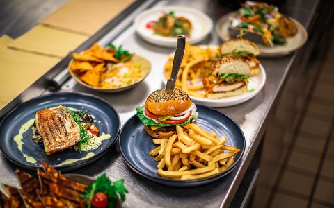 a plate of food on a table