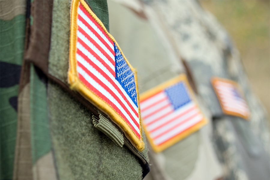 a close-up of a flag patch