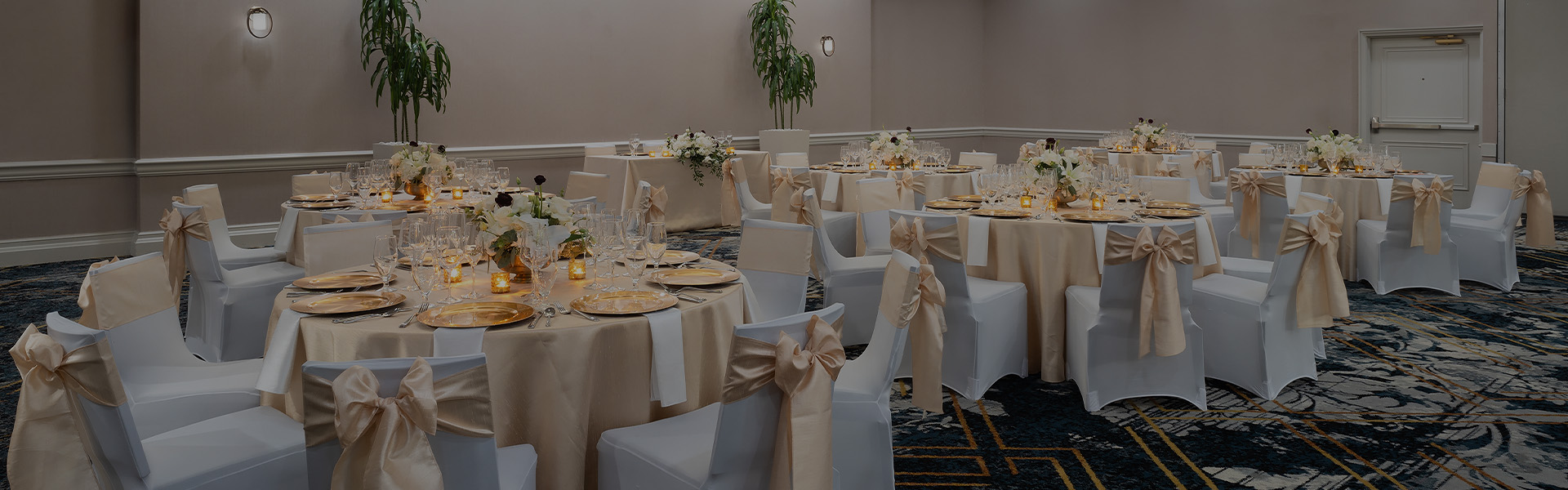 a room with tables and chairs