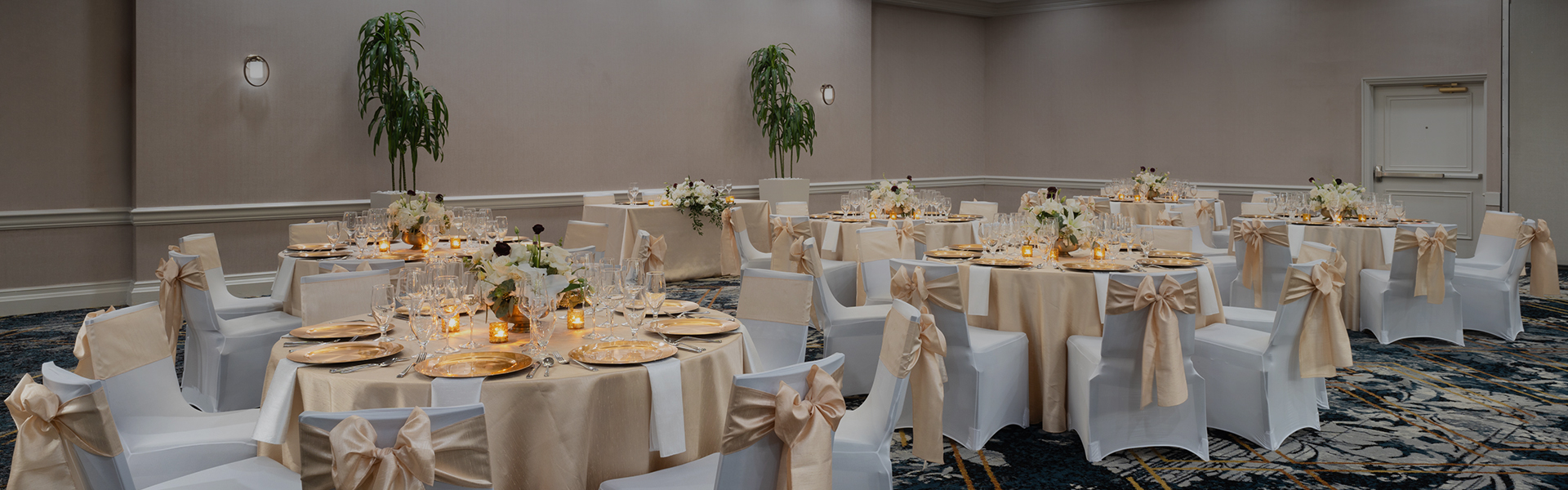 a room with tables and chairs