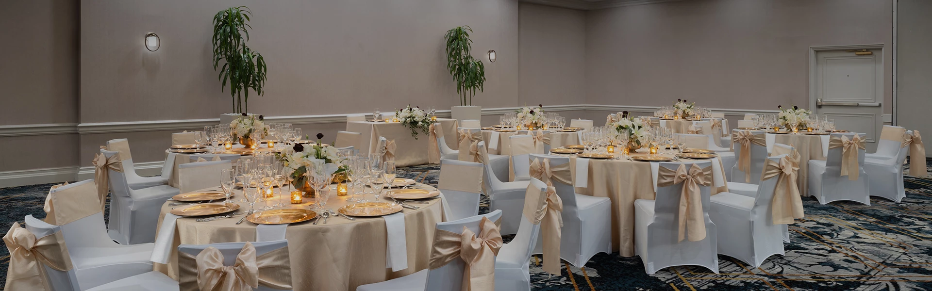 a room with tables and chairs