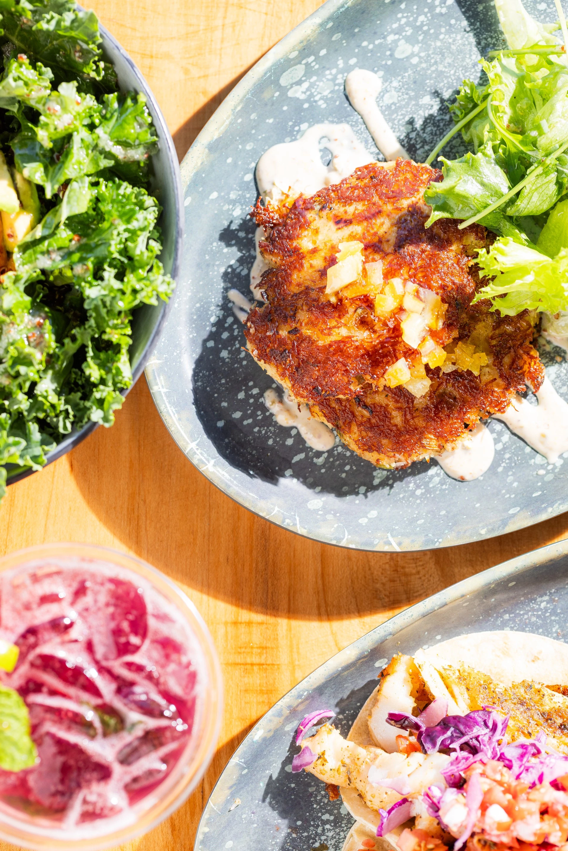 a plate of food on a table
