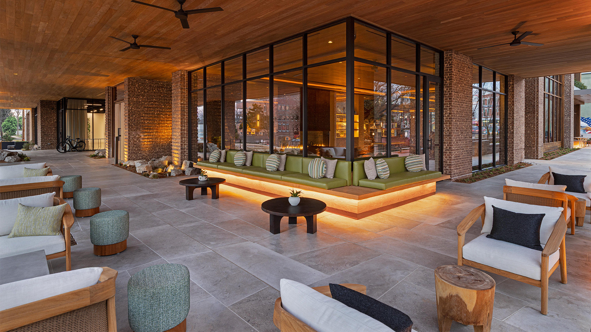 a room with a large window