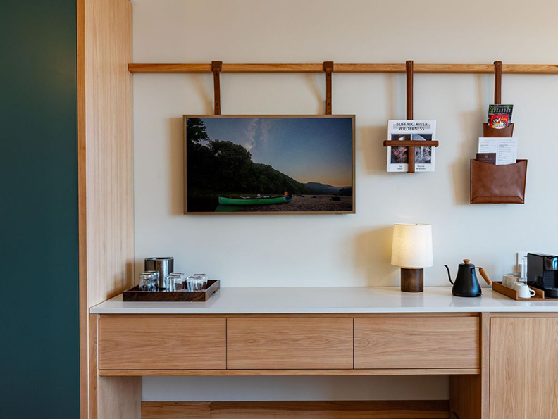 a tv on a wall