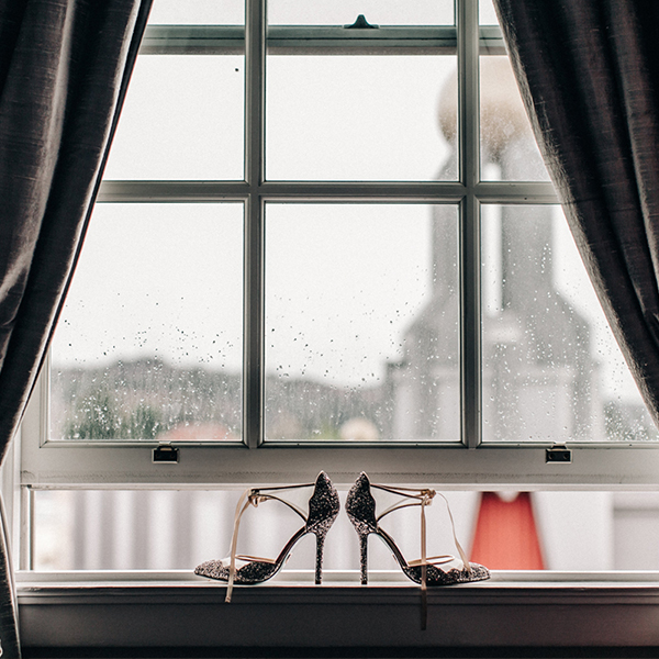 shoes on a window sil
