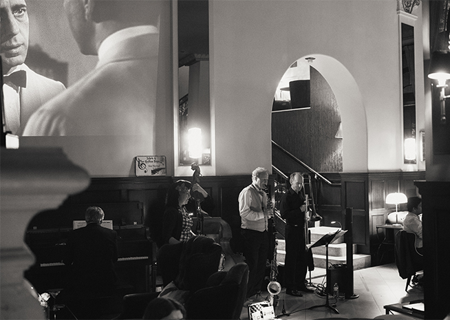 a group of people playing instruments