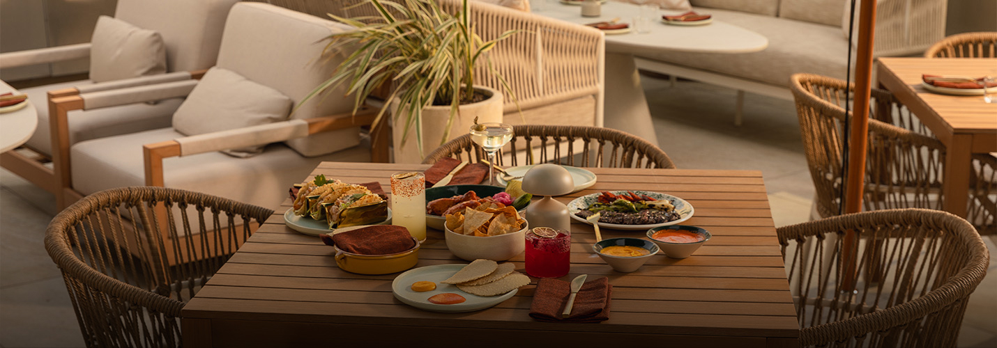 a table with food on it