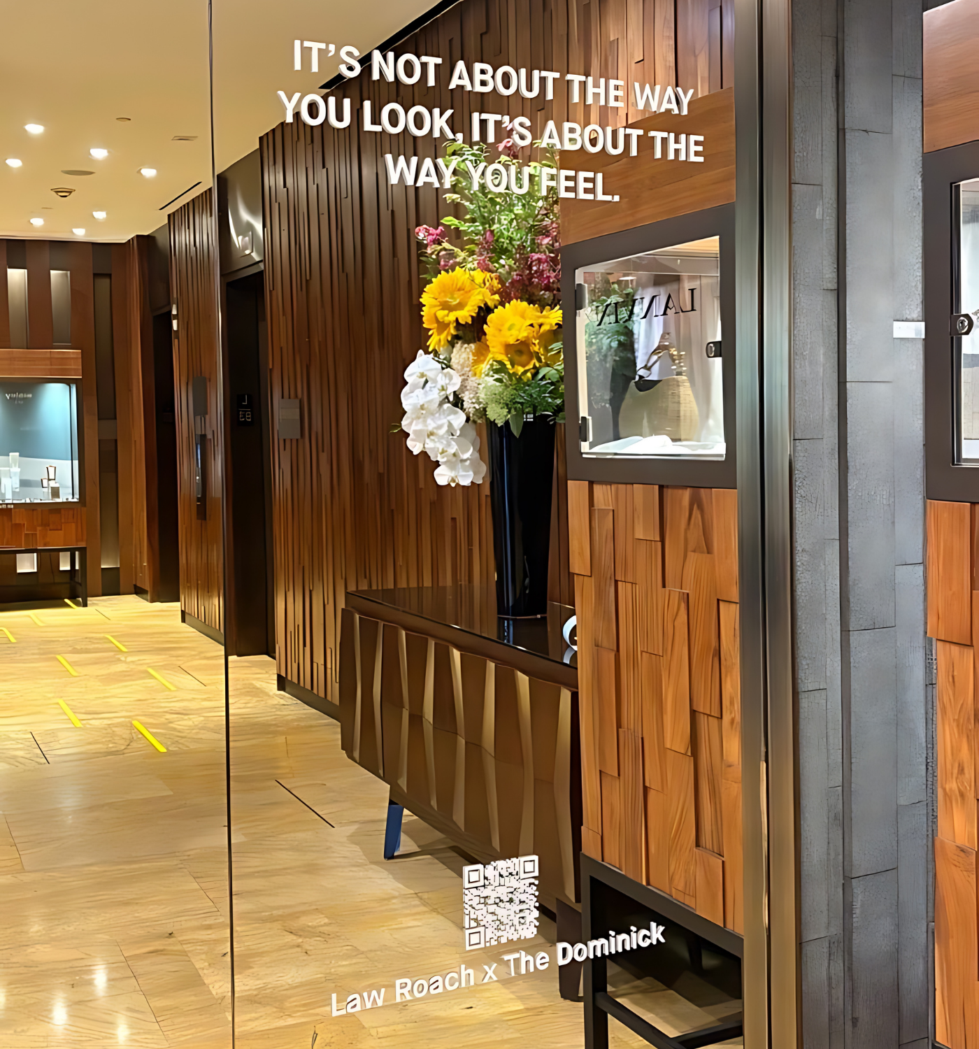 a glass door with flowers on it